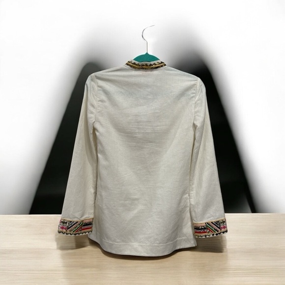 TORY BURCH Mandarin Embellished LS TORY TUNIC Size 0 New with Tags $450 - Picture 9 of 16